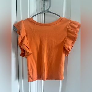Orange Zara Ribbed Crop Top